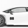 Personalize Custom Race Car Sticker Decals - Circle Number Car Sticker