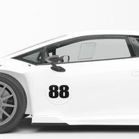 Personalize Custom Race Car Sticker Decals - Circle Number Car Sticker