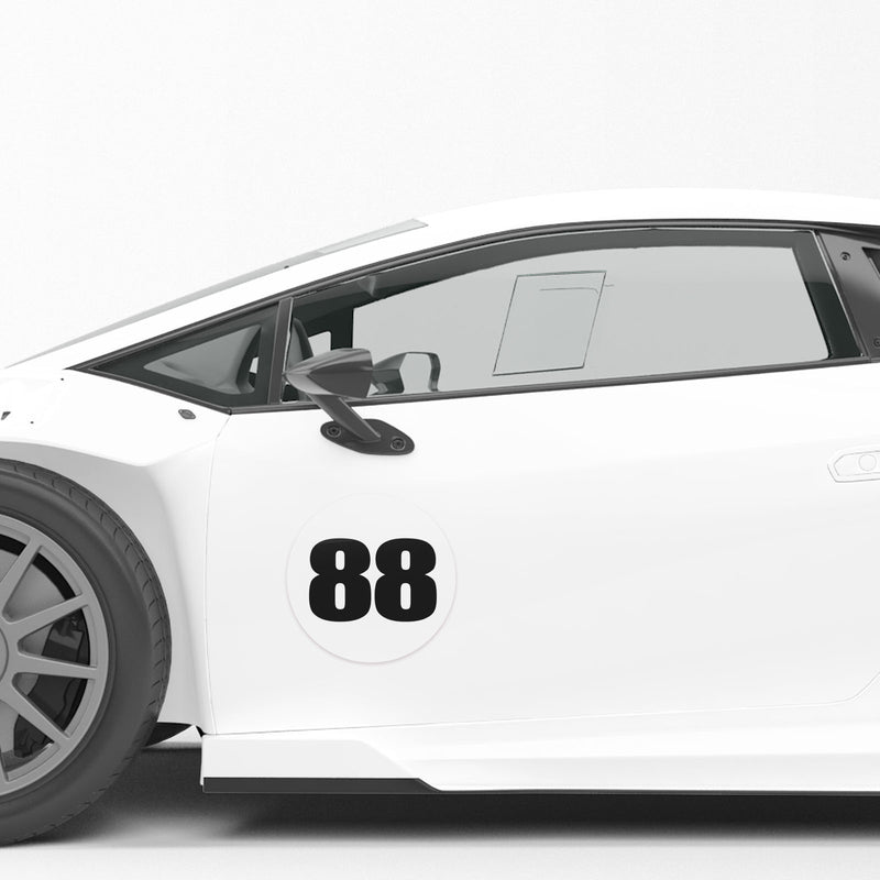 Personalize Custom Race Car Sticker Decals - Circle Number Car Sticker