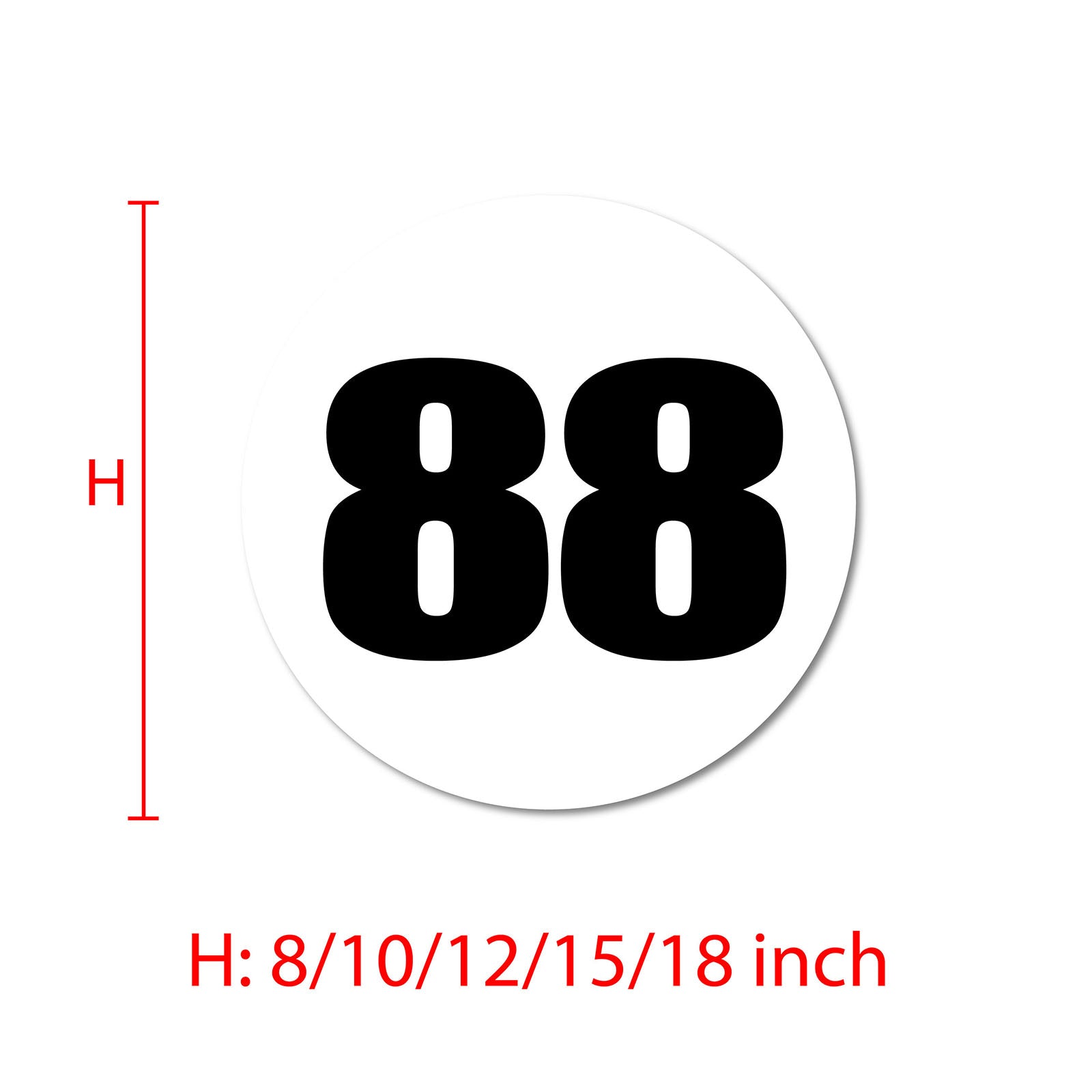 Personalize Custom Race Car Sticker Decals - Circle Number Car Sticker