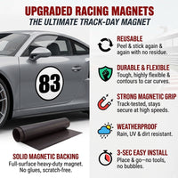 Custom Circle Racing Number Magnets with Black Outline (Set of 2) – Reusable Roundel Track Day Magnetic Door Plates (RCNUM006B)