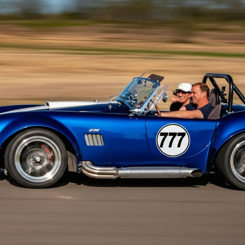 Personalize Custom Race Car Sticker Decals 2pcs - Circle Number Car Sticker with Thin Outline - MC Motoparts