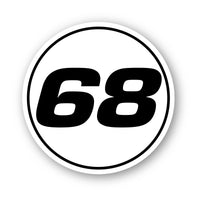 Personalize Custom Race Car Sticker Decals 2pcs - Circle Number Car Sticker with Thin Outline - MC Motoparts