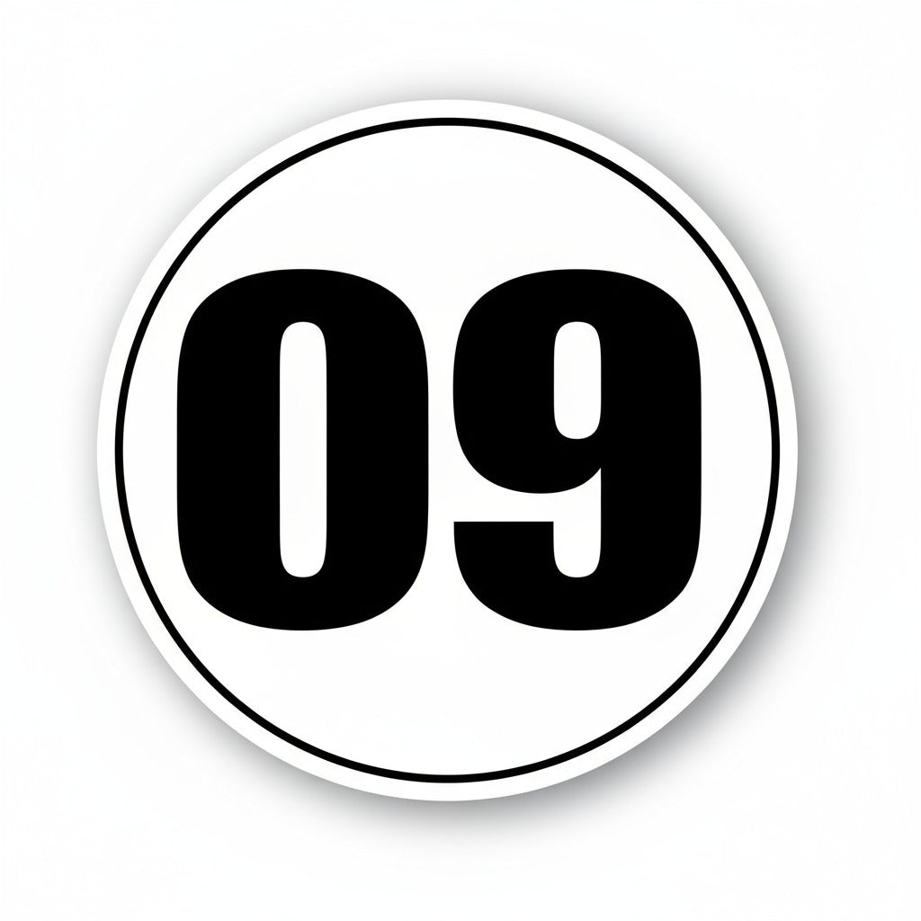 Personalize Custom Race Car Sticker Decals 2pcs - Circle Number Car Sticker with Thin Outline - MC Motoparts