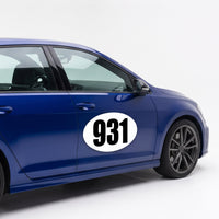 Classic Black & White Custom Oval Racing Number Magnets (No Outline) - Reusable Track Day Magnetic Door Plates 6" to 14" Height (Set of 2) (RCNUM008)