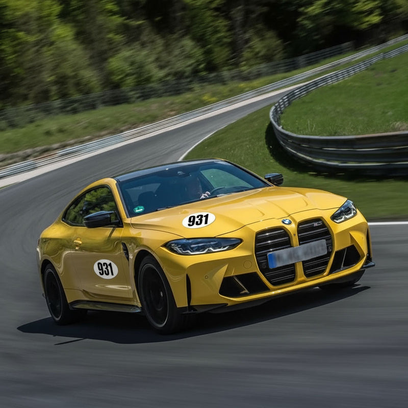 Personalize Custom Race Car Sticker Decals 2pcs - Oval Number Car Sticker - MC Motoparts