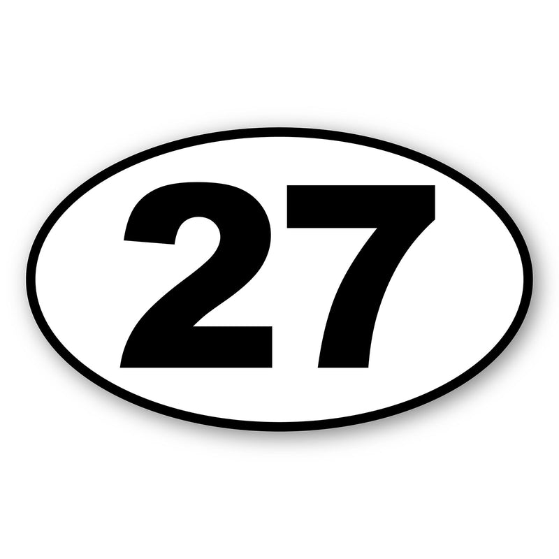 Personalize Custom Race Car Sticker Decals 2pcs - Oval Number Car Sticker with Bold Outline - MC Motoparts