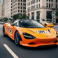 Personalize Custom Race Car Sticker Decals 2pcs - Oval Number Car Sticker with Bold Outline - MC Motoparts