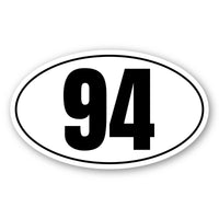 Personalize Custom Race Car Sticker Decals 2pcs - Oval Number Car Sticker with Thin Outline - MC Motoparts