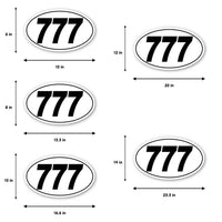 Personalize Custom Race Car Sticker Decals 2pcs - Oval Number Car Sticker with Thin Outline - MC Motoparts