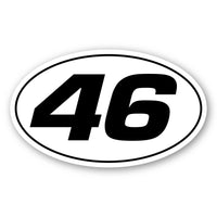 Personalize Custom Race Car Sticker Decals 2pcs - Oval Number Car Sticker with Thin Outline - MC Motoparts