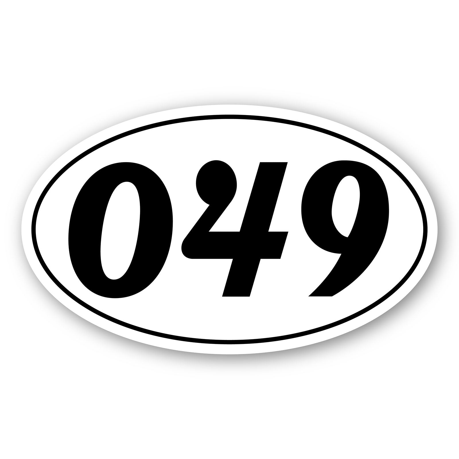 Personalize Custom Race Car Sticker Decals 2pcs - Oval Number Car Sticker with Thin Outline - MC Motoparts