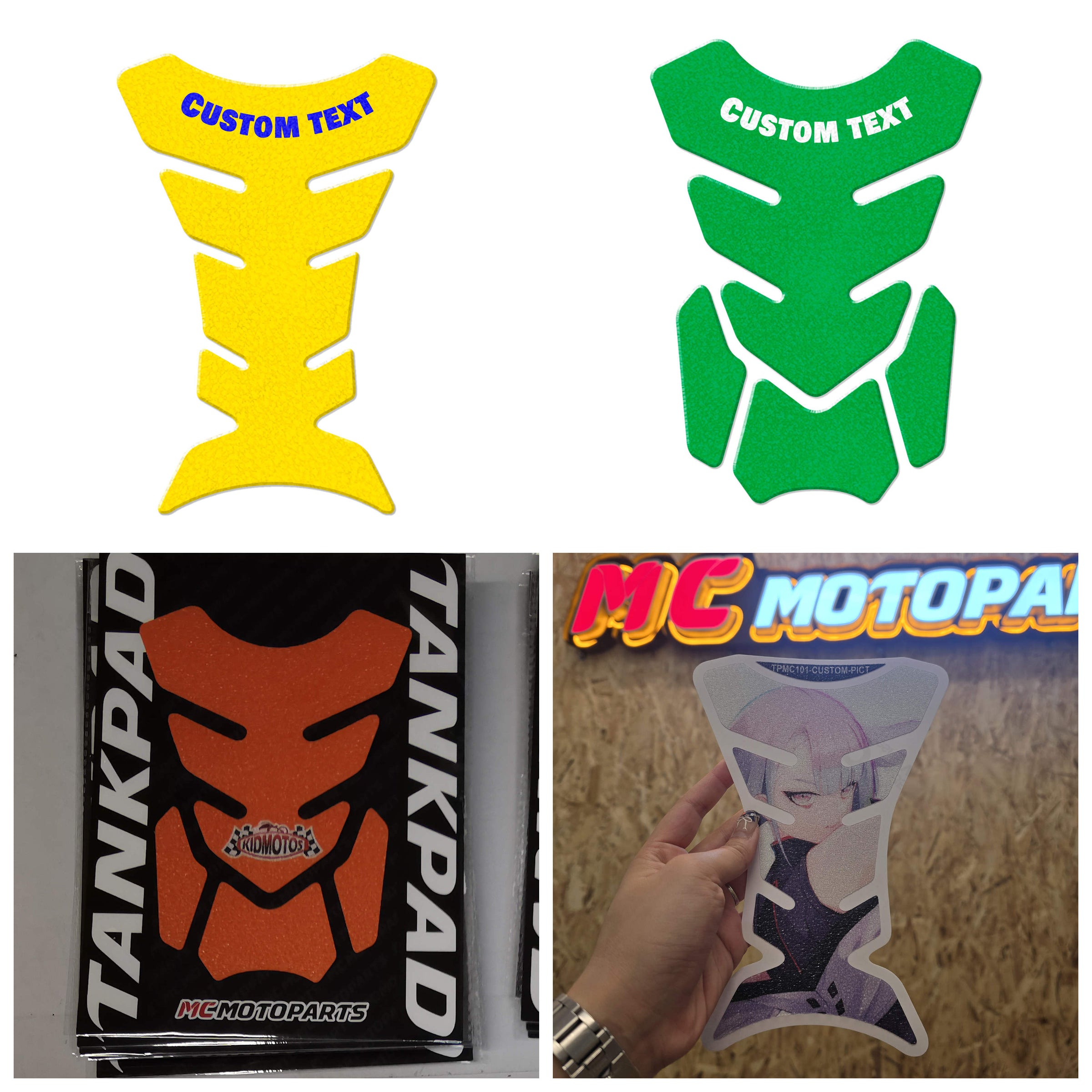 Custom Motorcycle Gas Tank Pad Protector Anti-Slip Fish Bone Shield - Upload Your Photo Image to create your unique TANK PAD