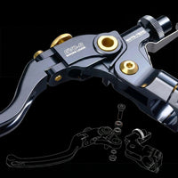 Moto-Tron lightweight racing folding clutch lever for BMW G310R 2016+ motorcycle, shown in a detailed close-up image.