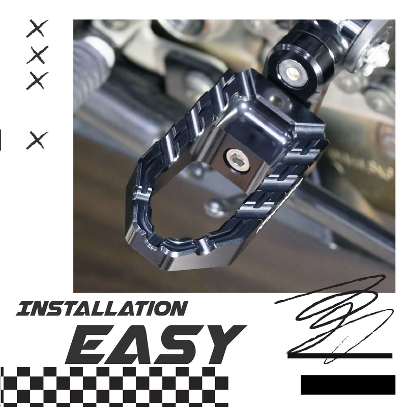 MC Motoparts Custom Engraved Name BUZZ FRONT / REAR Lowering Wide Foot Pegs - Personlization Footpegs