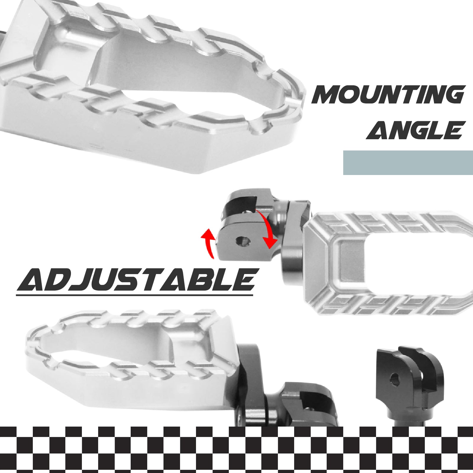 MC Motoparts Custom Engraved Name BUZZ FRONT / REAR Lowering Wide Foot Pegs - Personlization Footpegs