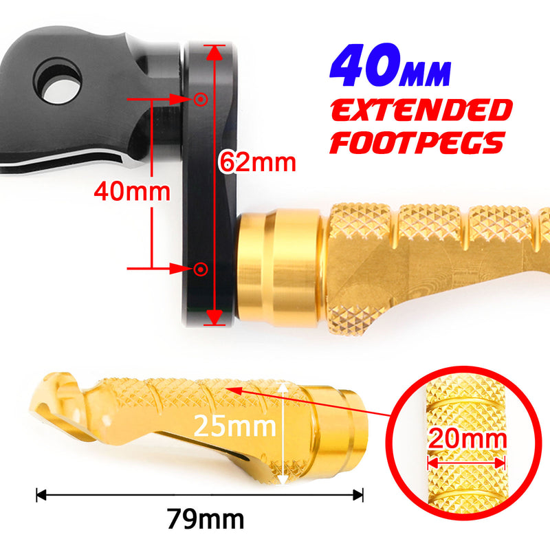 {Front}  Fits Triumph Trident 660 Scrambler 1200 R-FIGHT 40mm Adjustable Foot Pegs