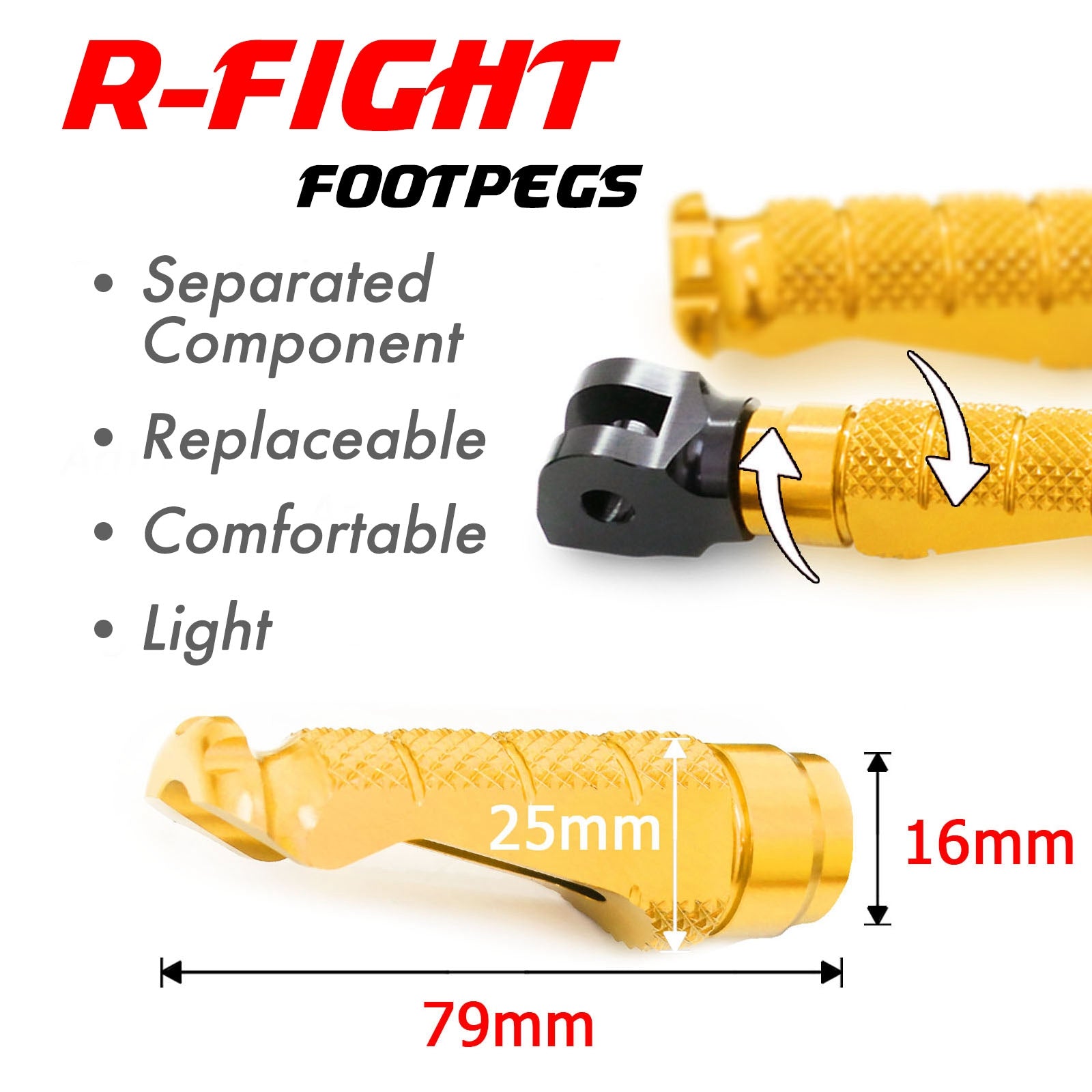{Front}  Fits CF MOTO R-FIGHT Foot Pegs