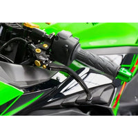 Moto-Tron lightweight racing clutch lever installed on Suzuki V-Strom, GSXR, GSR, and SV650 motorcycle for smooth operation.