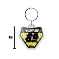 Custom Acrylic MX Racing Number Plate Keychain - MX01 Style