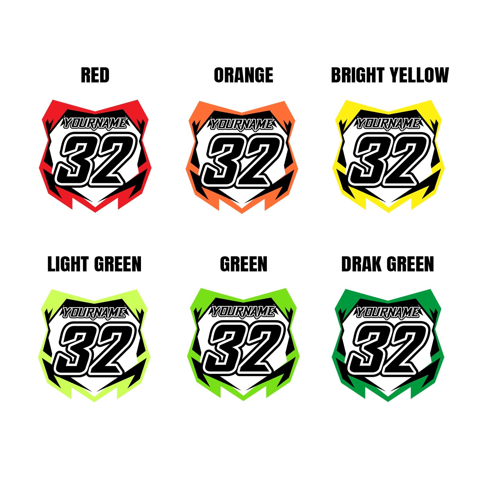 Custom Acrylic MX Racing Number Plate Keychain - MX02 Style