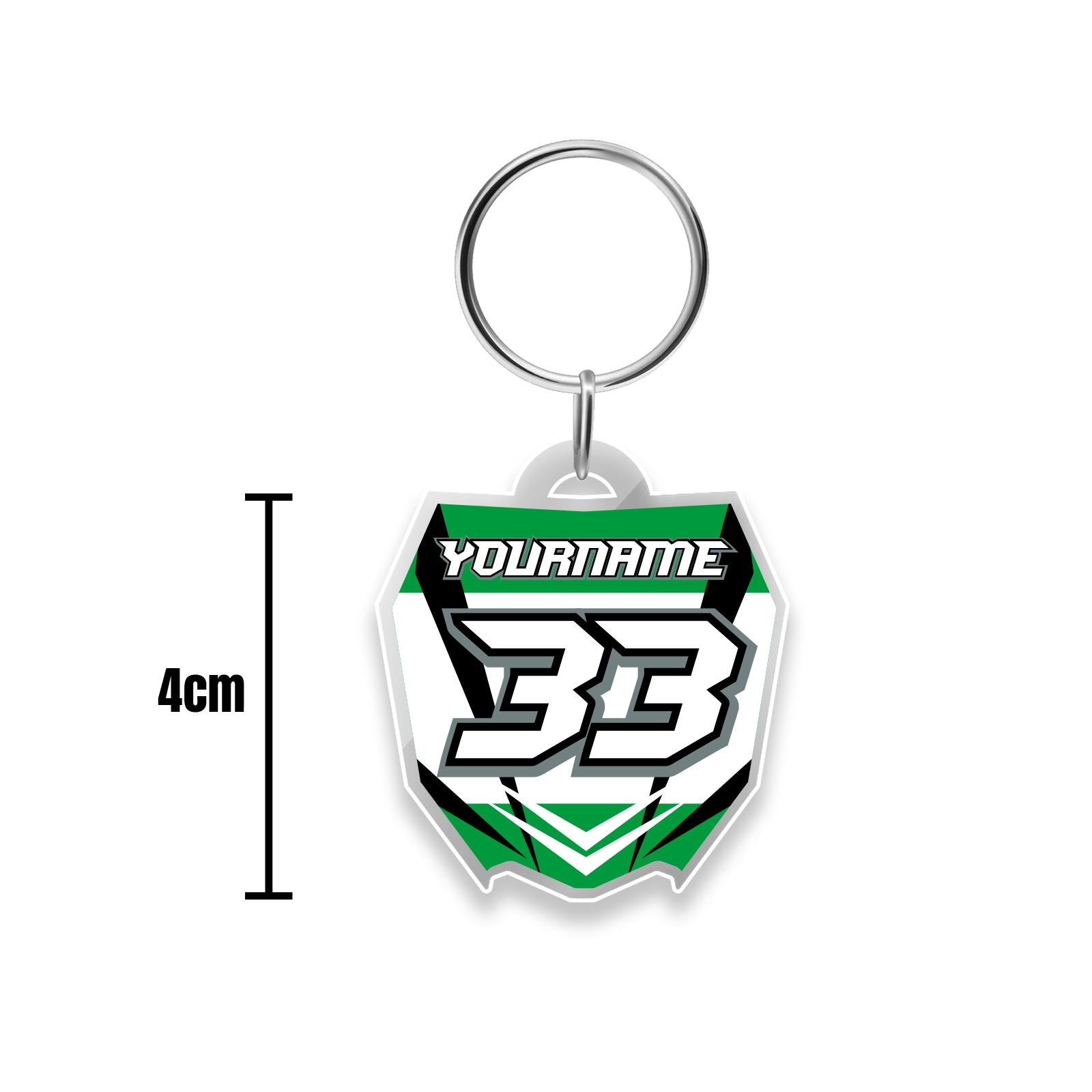Custom Acrylic MX Racing Number Plate Keychain - MX03 Style