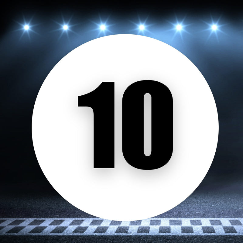 Racing Number Magnets 2pcs Number 10 Circle, 8-18¶©? White Background Black Numbers