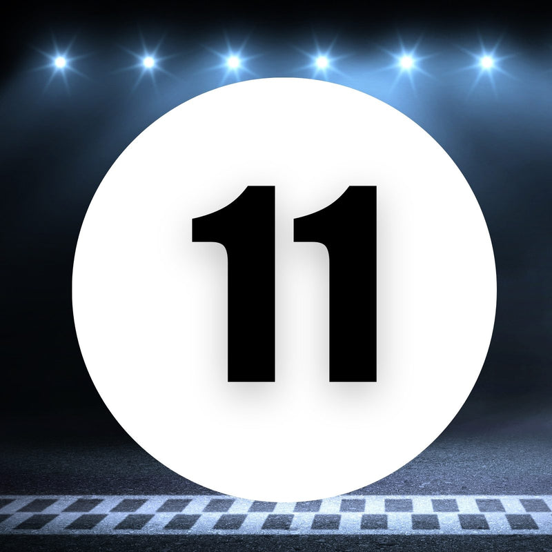 Racing Number Magnets 2pcs Number 11 Circle, 8-18¶©? White Background Black Numbers