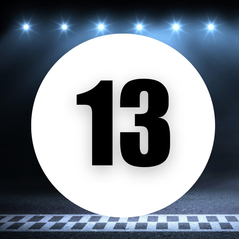 Racing Number Magnets 2pcs Number 13 Circle, 8-18¶©? White Background Black Numbers