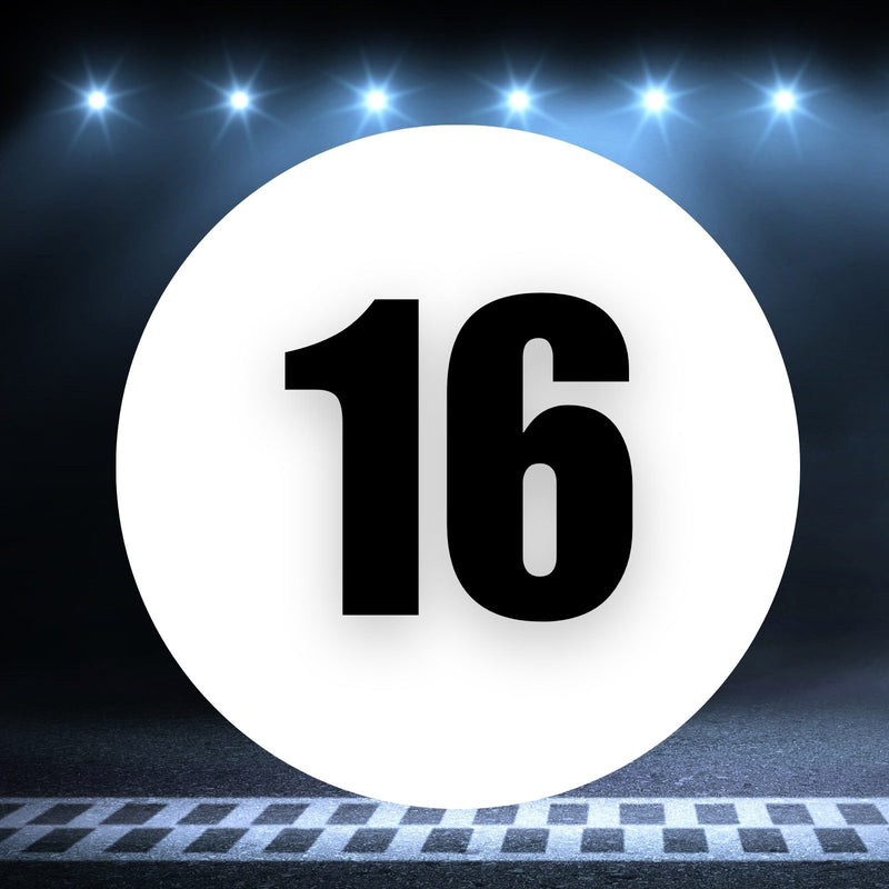 Racing Number Magnets 2pcs Number 16 Circle, 8-18¶©? White Background Black Numbers