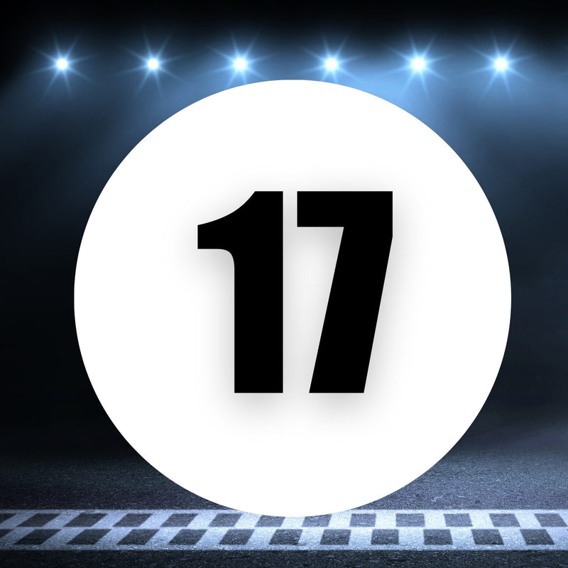 Racing Number Magnets 2pcs Number 17 Circle, 8-18¶©? White Background Black Numbers