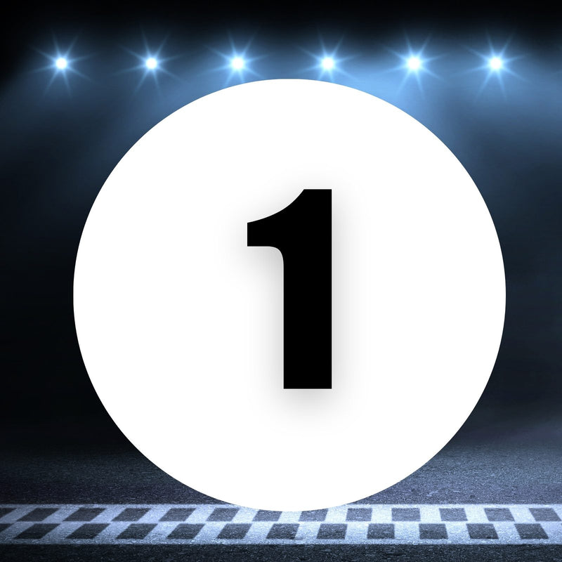 Racing Number Magnets 2pcs Number 1 Circle, 8-18¶©? White Background Black Numbers