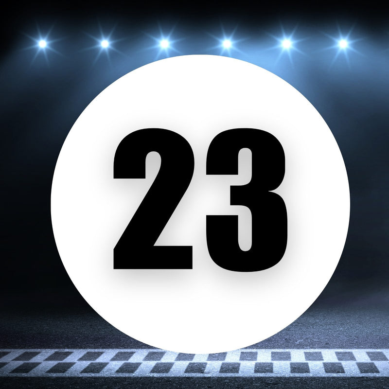 Racing Number Magnets 2pcs Number 23 Circle, 8-18¶©? White Background Black Numbers