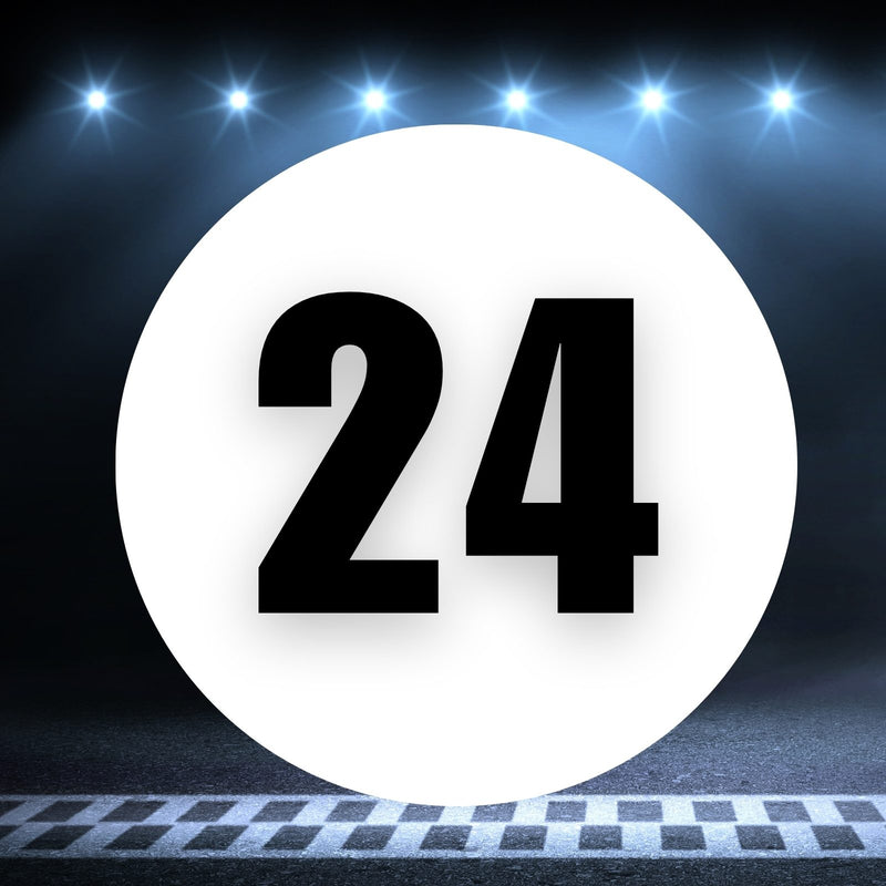 Racing Number Magnets 2pcs Number 24 Circle, 8-18¶©? White Background Black Numbers