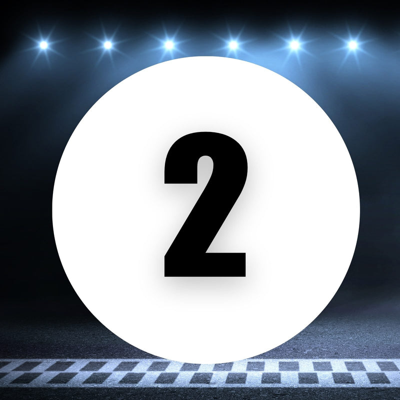 Racing Number Magnets 2pcs Number 2 Circle, 8-18¶©? White Background Black Numbers