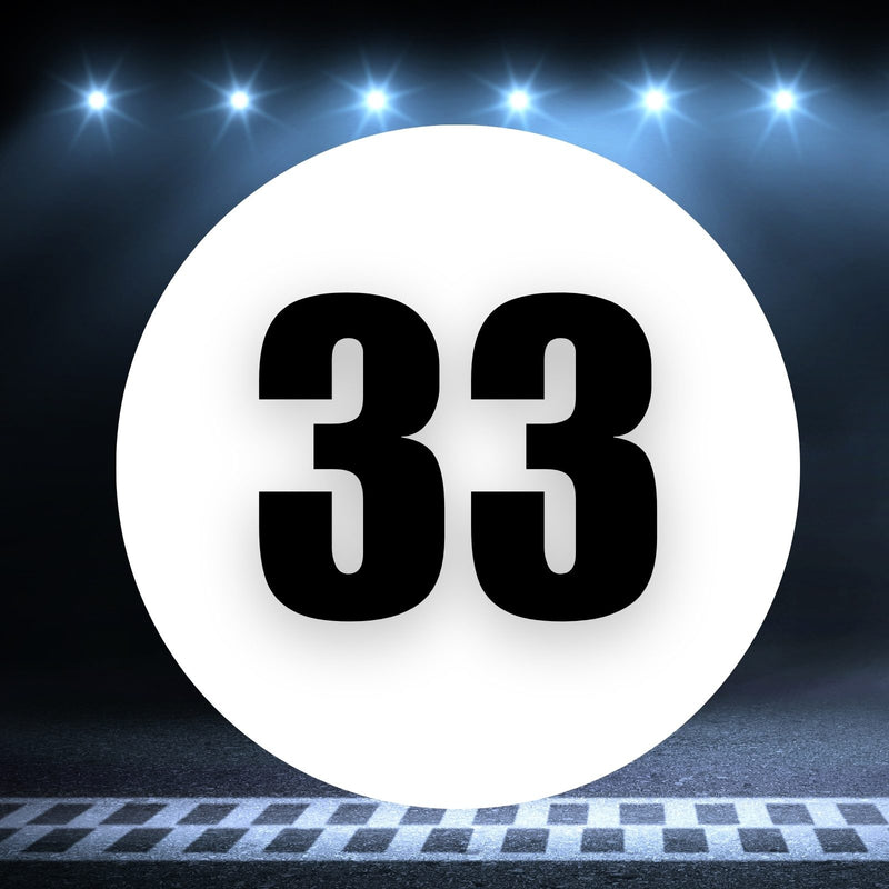 Racing Number Magnets 2pcs Number 33 Circle, 8-18¶©? White Background Black Numbers