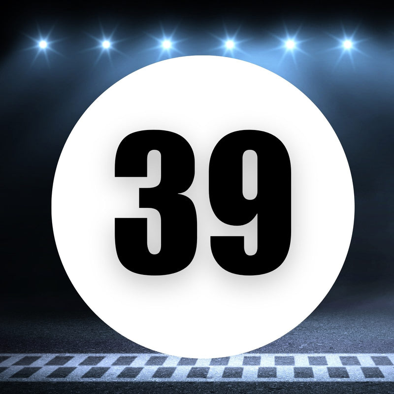 Racing Number Magnets 2pcs Number 39 Circle, 8-18¶©? White Background Black Numbers