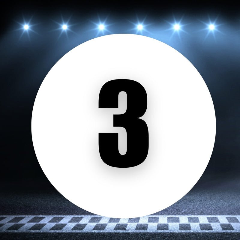Racing Number Magnets 2pcs Number 3 Circle, 8-18¶©? White Background Black Numbers