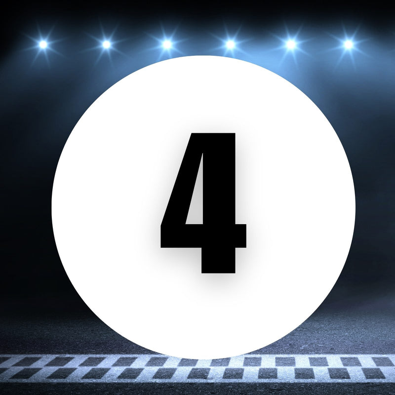 Racing Number Magnets 2pcs Number 4 Circle, 8-18¶©? White Background Black Numbers