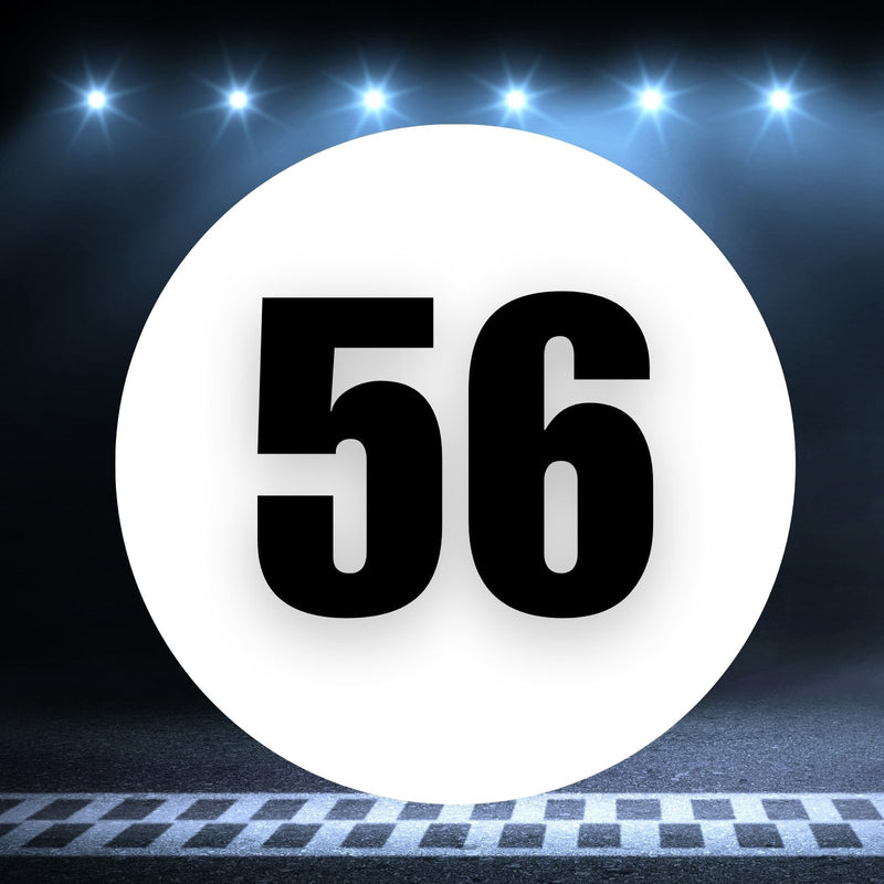 Racing Number Magnets 2pcs Number 56 Circle, 8-18¶©? White Background Black Numbers
