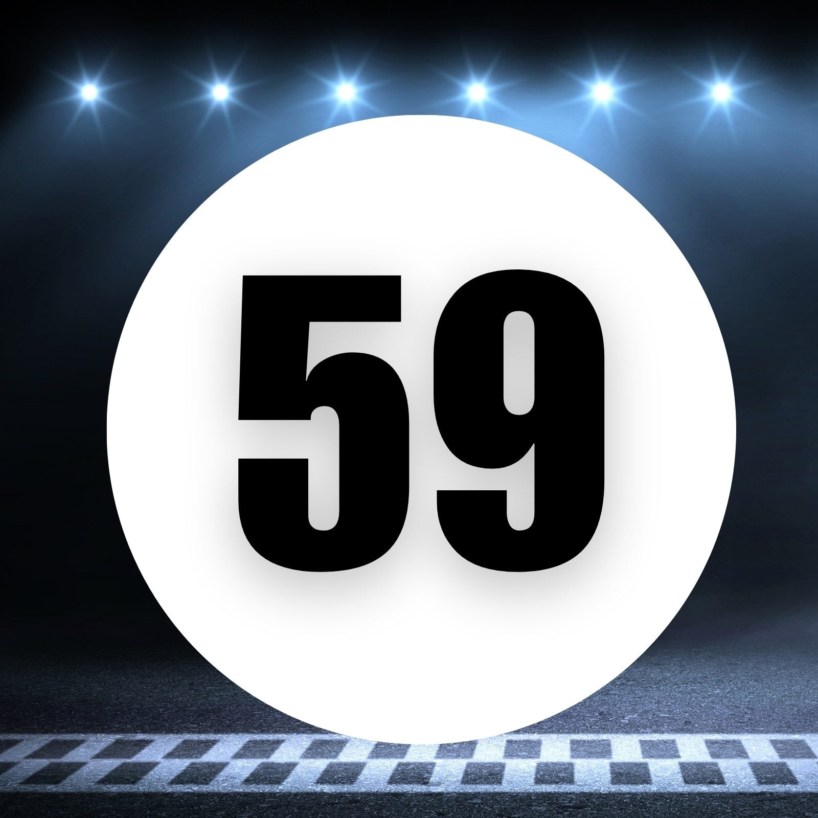 Racing Number Magnets 2pcs Number 59 Circle, 8-18¶©? White Background Black Numbers