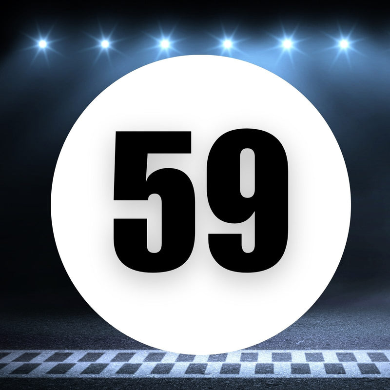 Racing Number Magnets 2pcs Number 59 Circle, 8-18¶©? White Background Black Numbers