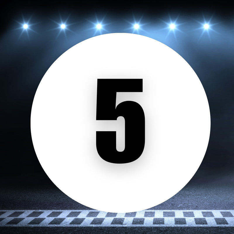 Racing Number Magnets 2pcs Number 5 Circle, 8-18¶©? White Background Black Numbers
