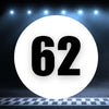 Racing Number Magnets 2pcs Number 62 Circle, 8-18 inch, White Background Black Numbers