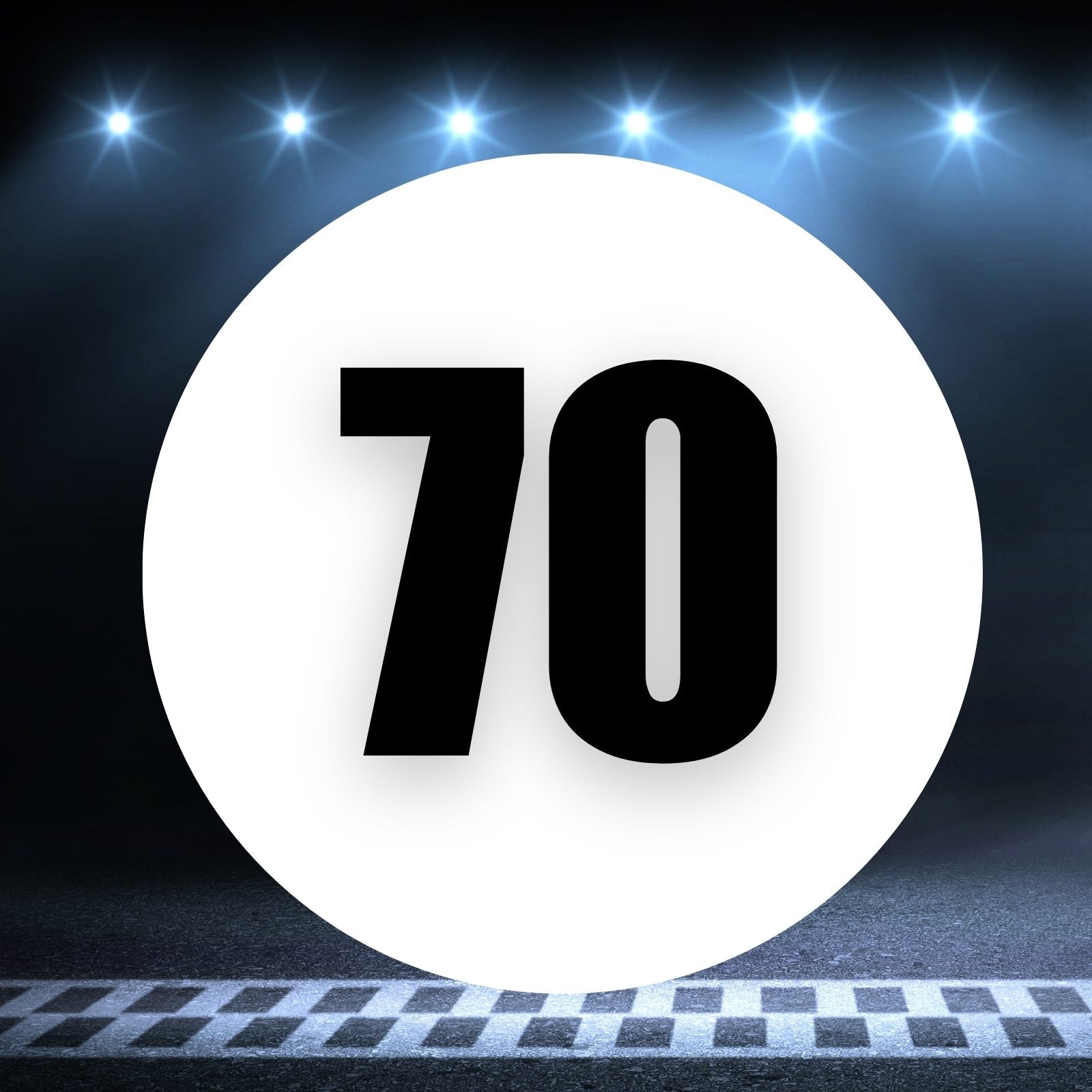 Racing Number Magnets 2pcs Number 70 Circle, 8-18¶©? White Background Black Numbers