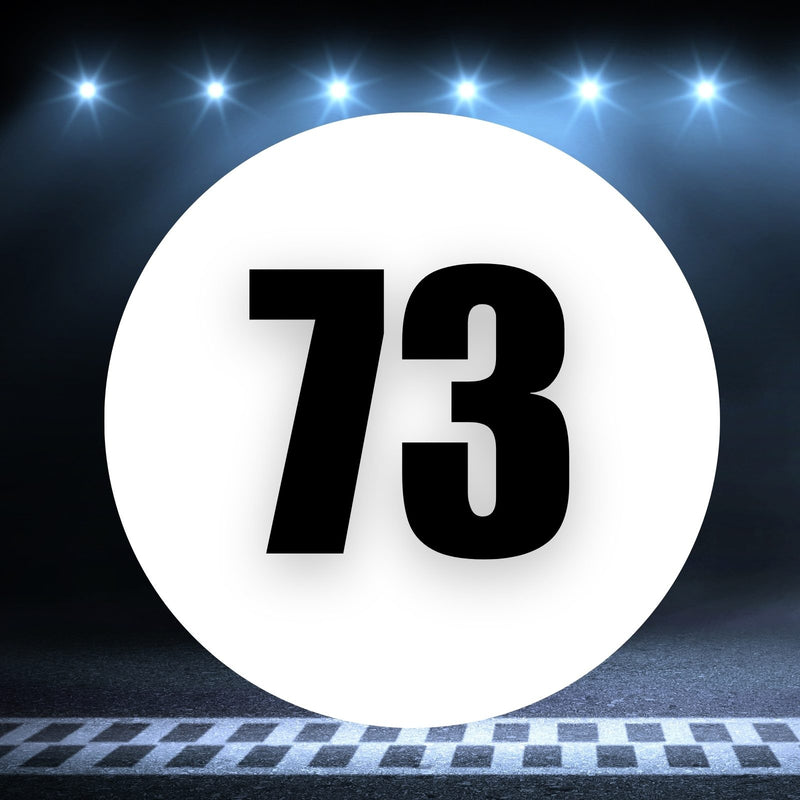 Racing Number Magnets 2pcs Number 73 Circle, 8-18¶©? White Background Black Numbers