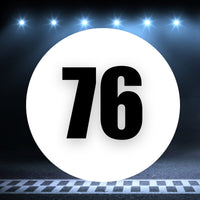Racing Number Magnets 2pcs Number 76 Circle, 8-18 inch, White Background Black Numbers
