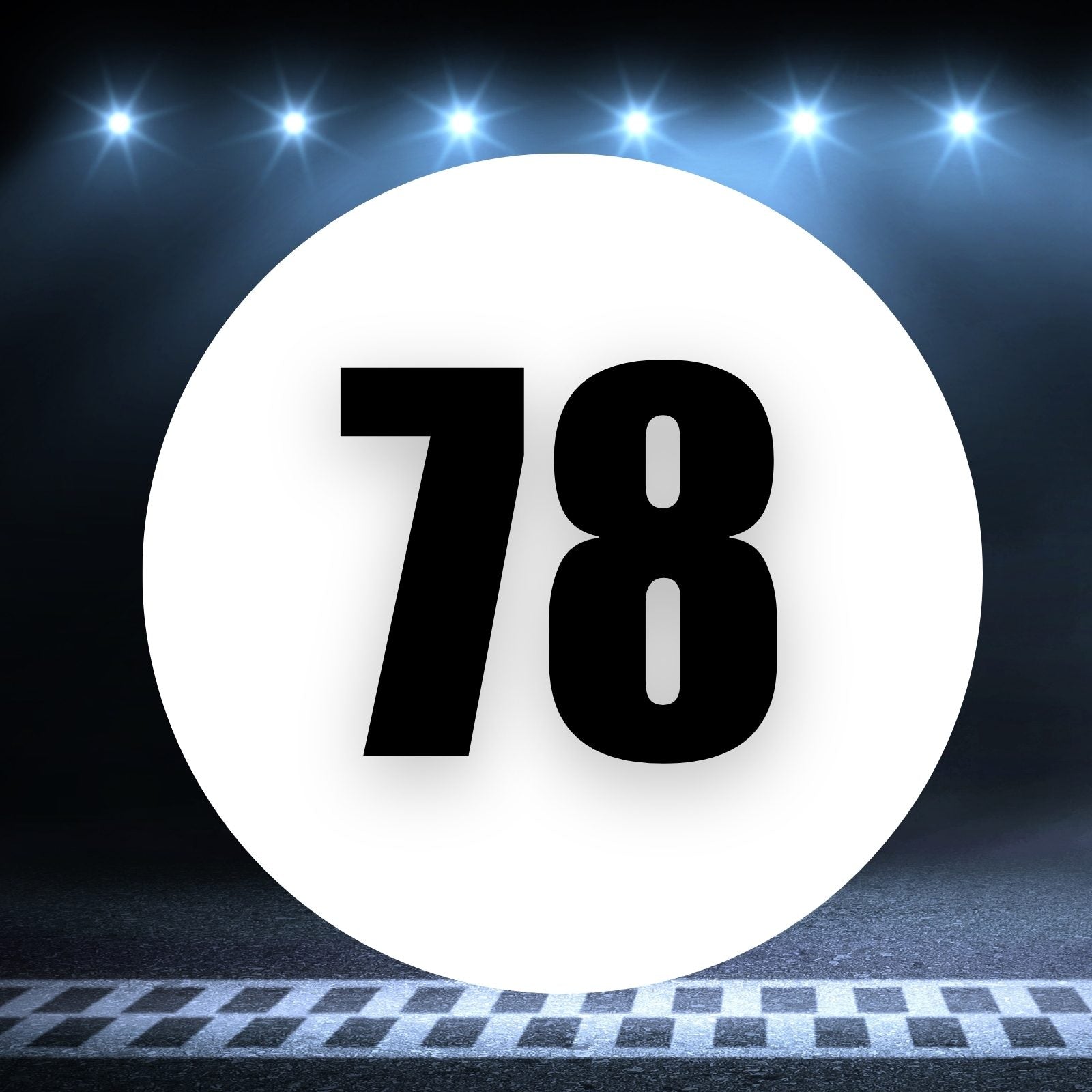 Racing Number Magnets 2pcs Number 78 Circle, 8-18¶©? White Background Black Numbers