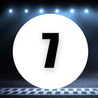 Racing Number Magnets 2pcs Number 7 Circle, 8-18 inch, White Background Black Numbers