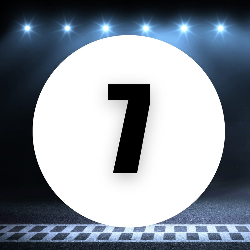 Racing Number Magnets 2pcs Number 7 Circle, 8-18¶©? White Background Black Numbers